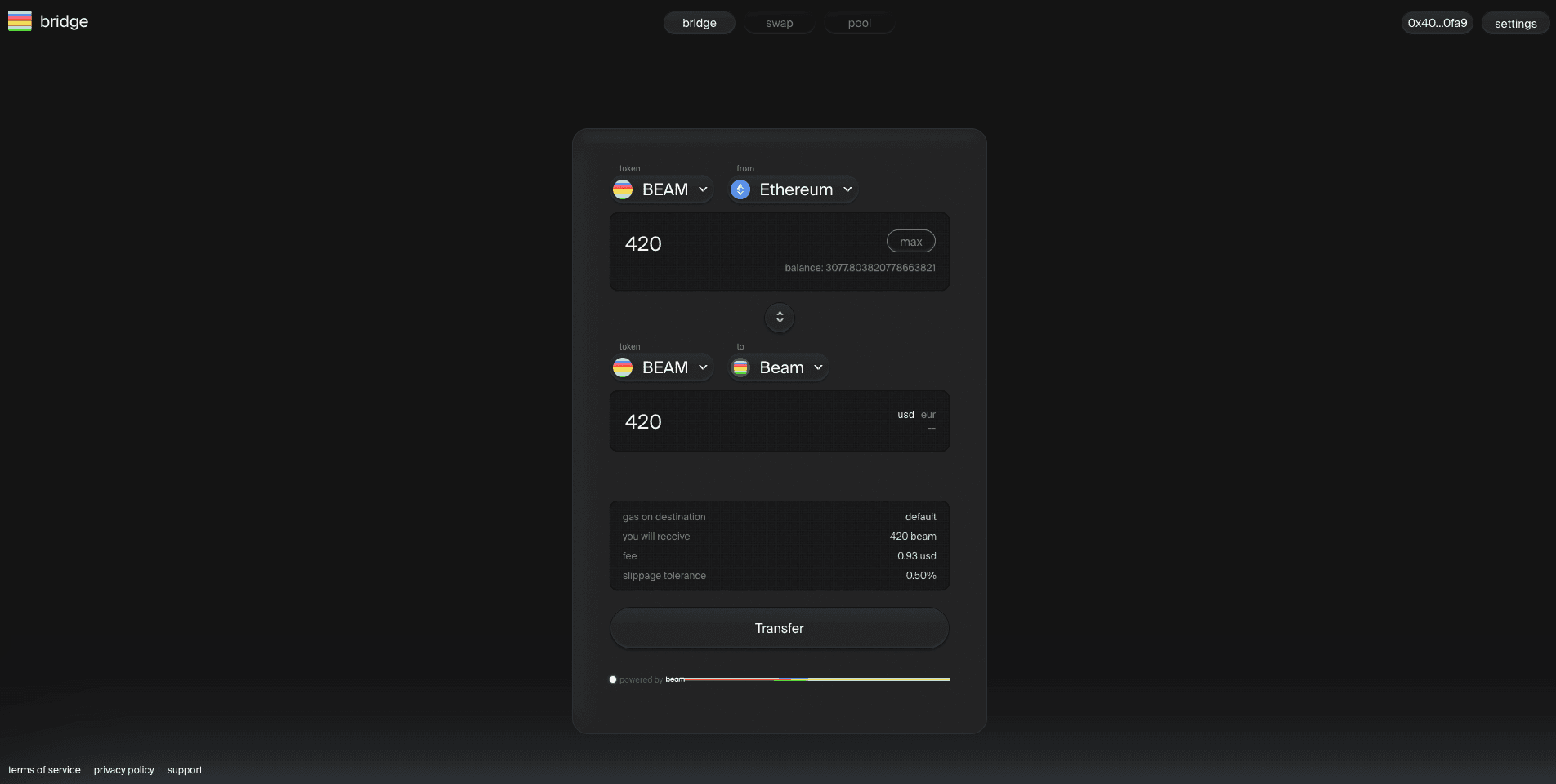 Network and Token Selection