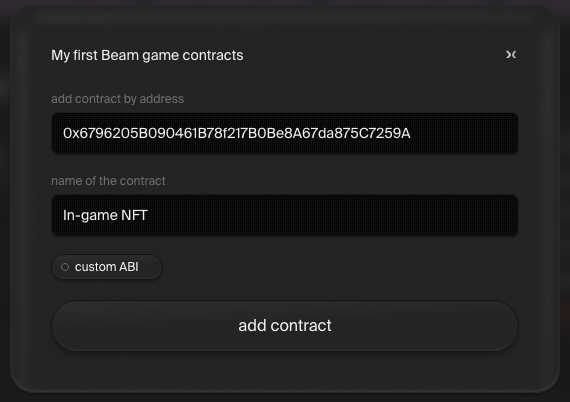Register a contract